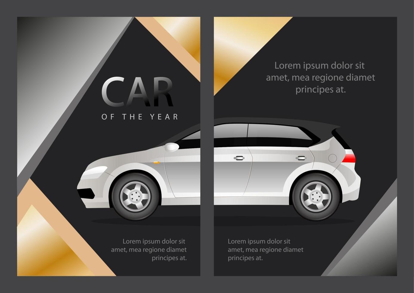 Car of the year flat vector brochure template