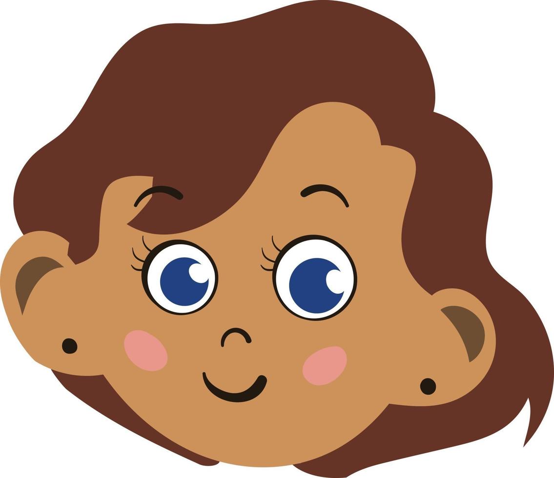 Cute Face Innocent Expressions Brown Hair Happy. Smiling Happy Face.  3129133 Vector Art at Vecteezy