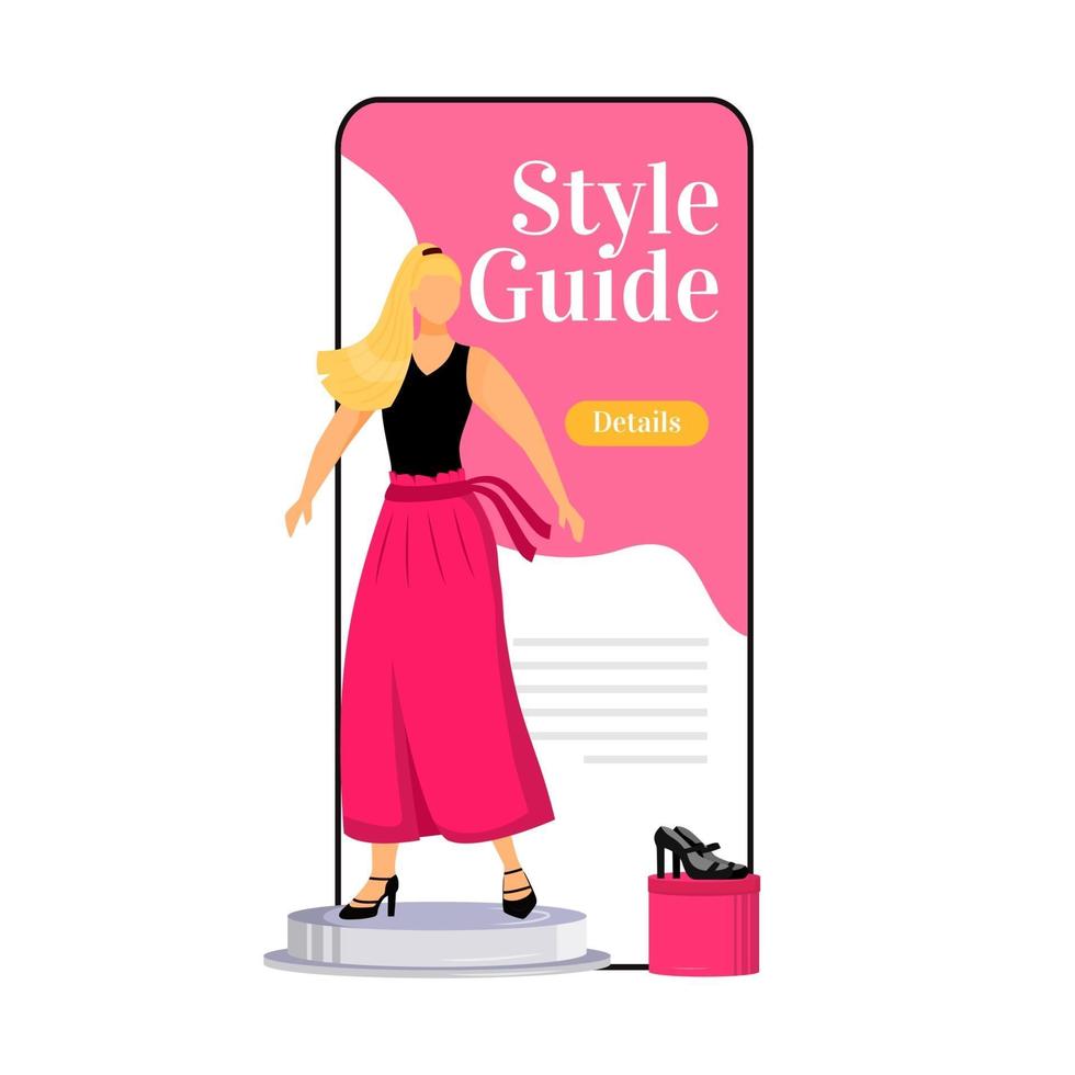 Style guide cartoon smartphone vector app screen