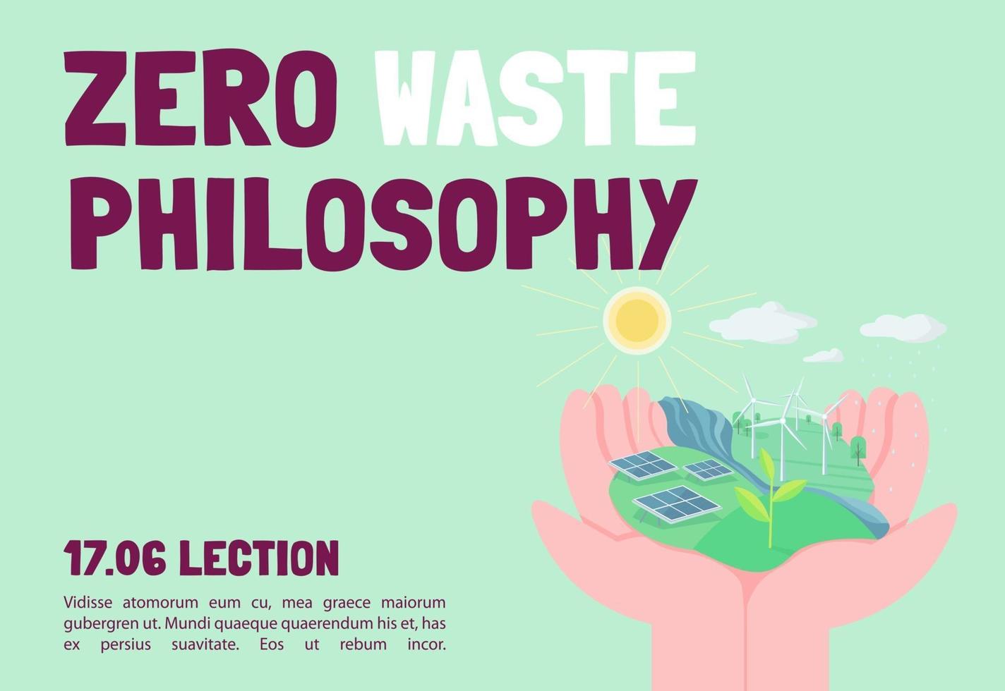 Zero waste philosophy banner flat vector template