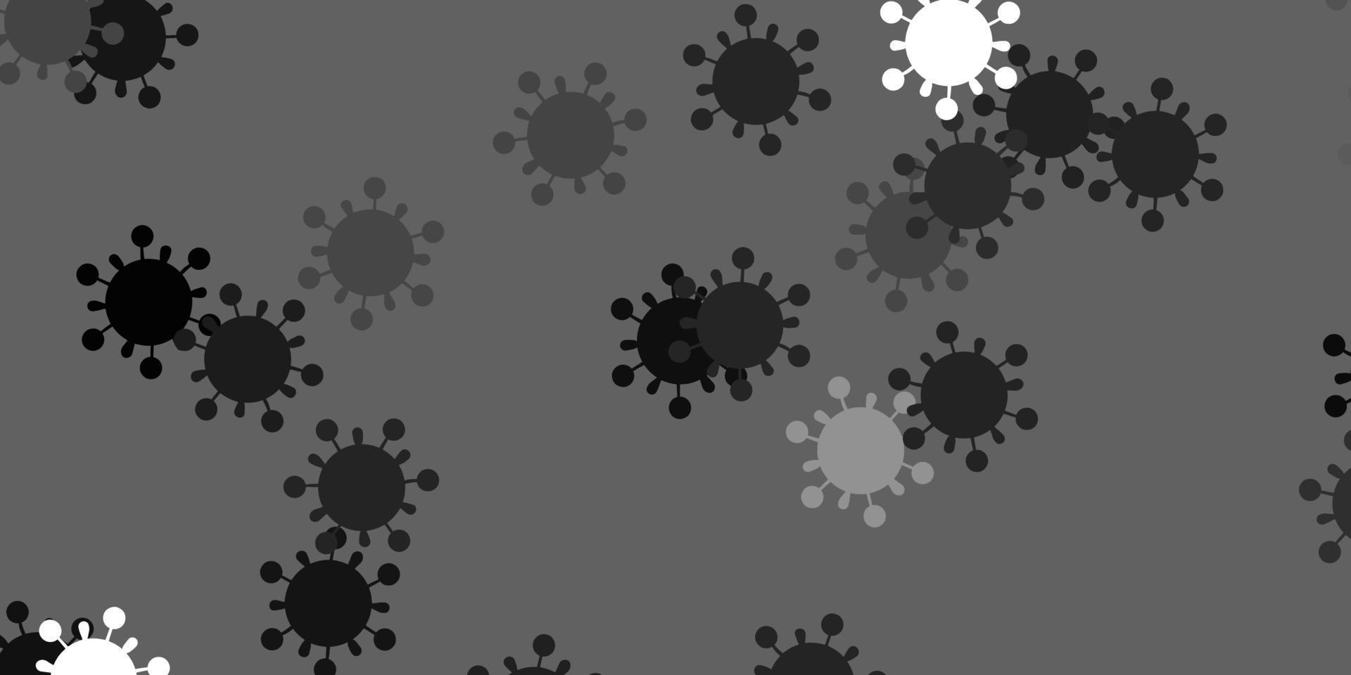 Light gray vector pattern with coronavirus elements.