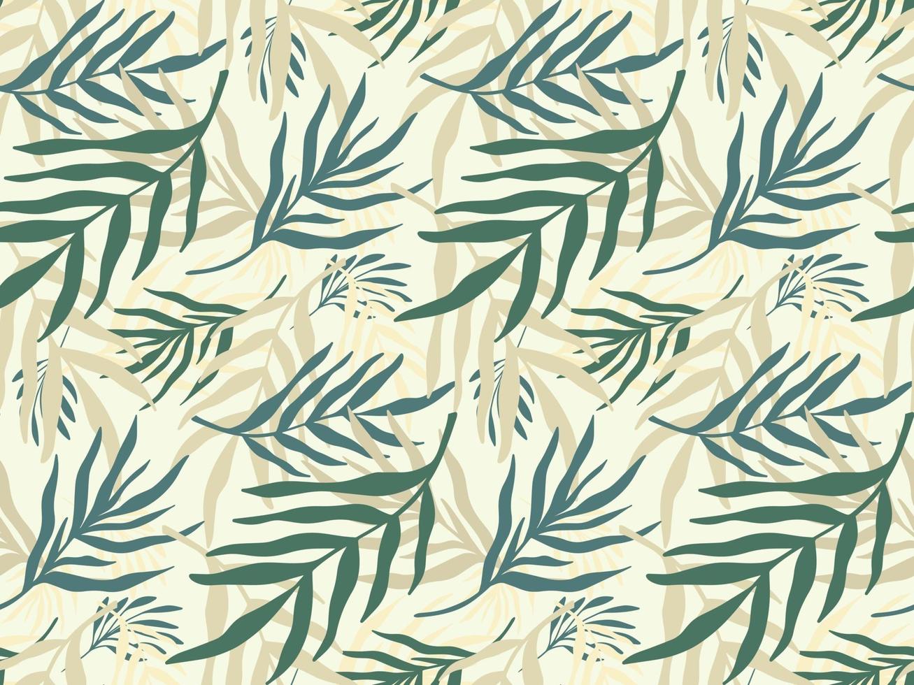 Seamless pattern background with abstract palm leaf silhouette vector