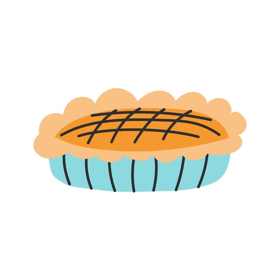 Homemade pie. Vector illustration in a flat doodle style