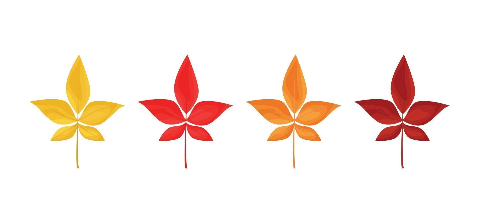 Autumn leaves icons isolated on white background vector