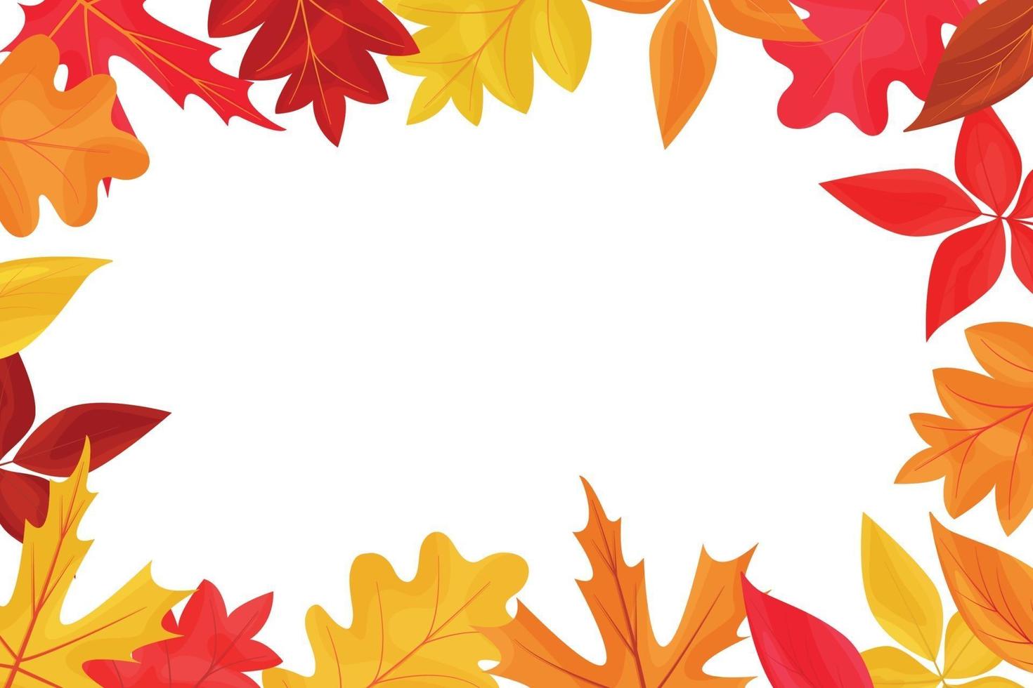 Autumn background frame with colored falling leaves vector