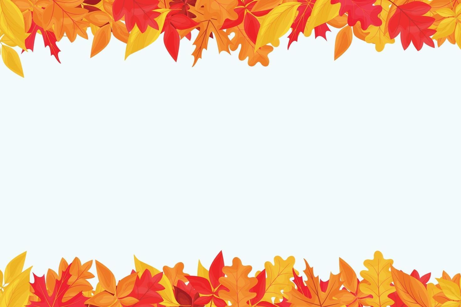 Autumn background frame with colored falling leaves vector