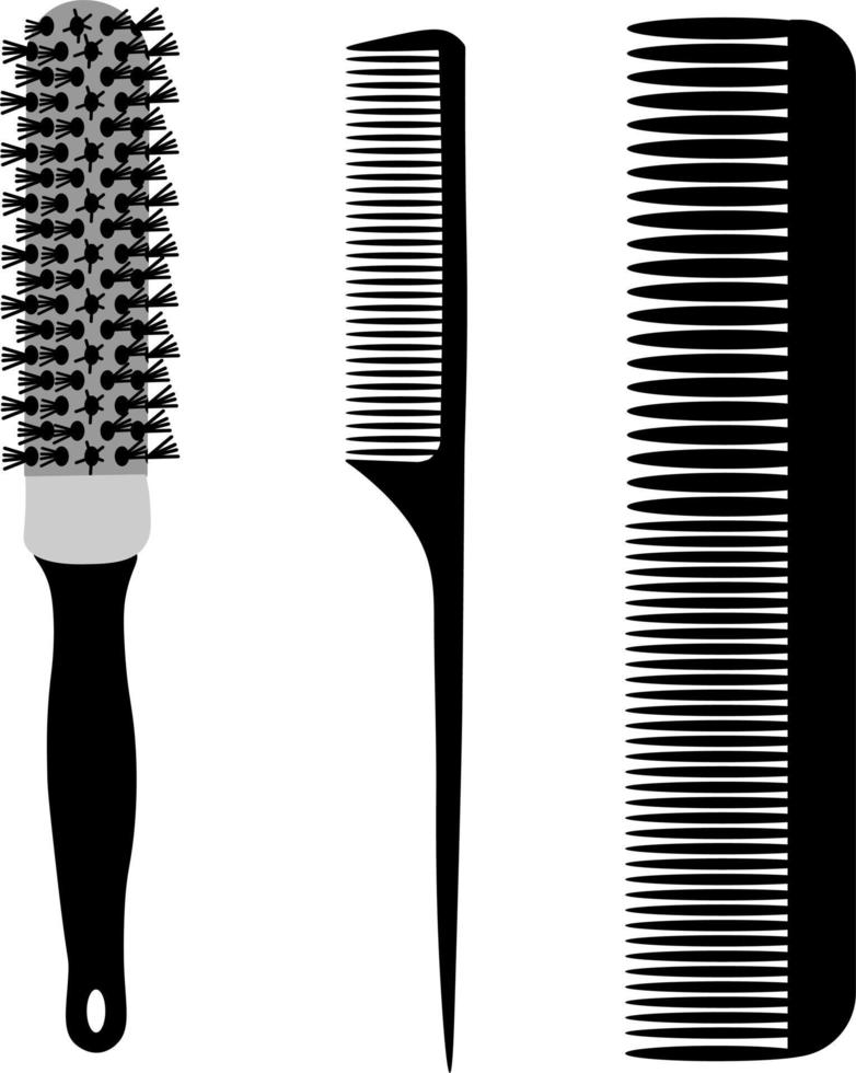 Hairdressing combs. A barber's tool. Combs for hair styling. vector