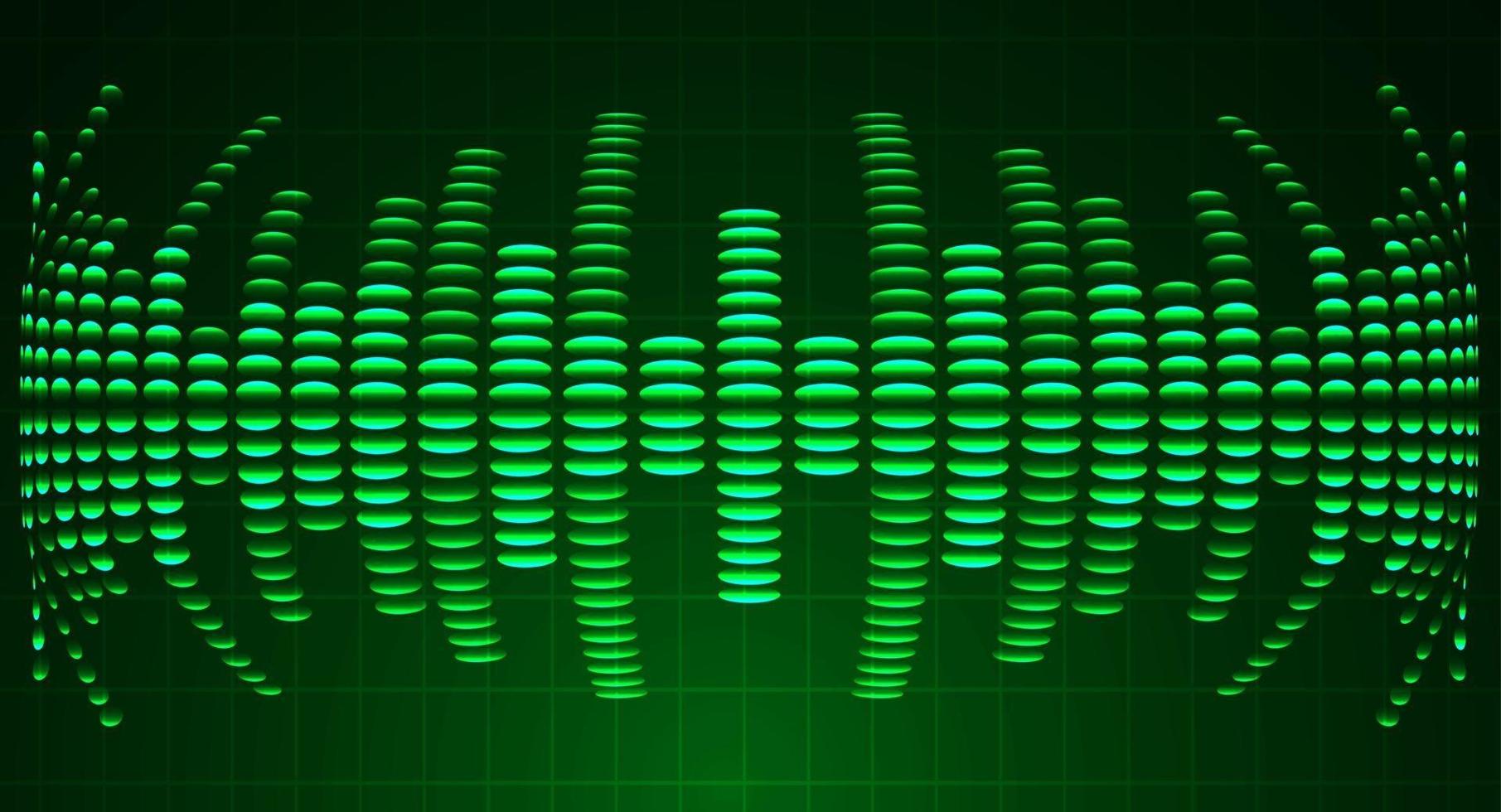 Sound waves oscillating dark light vector