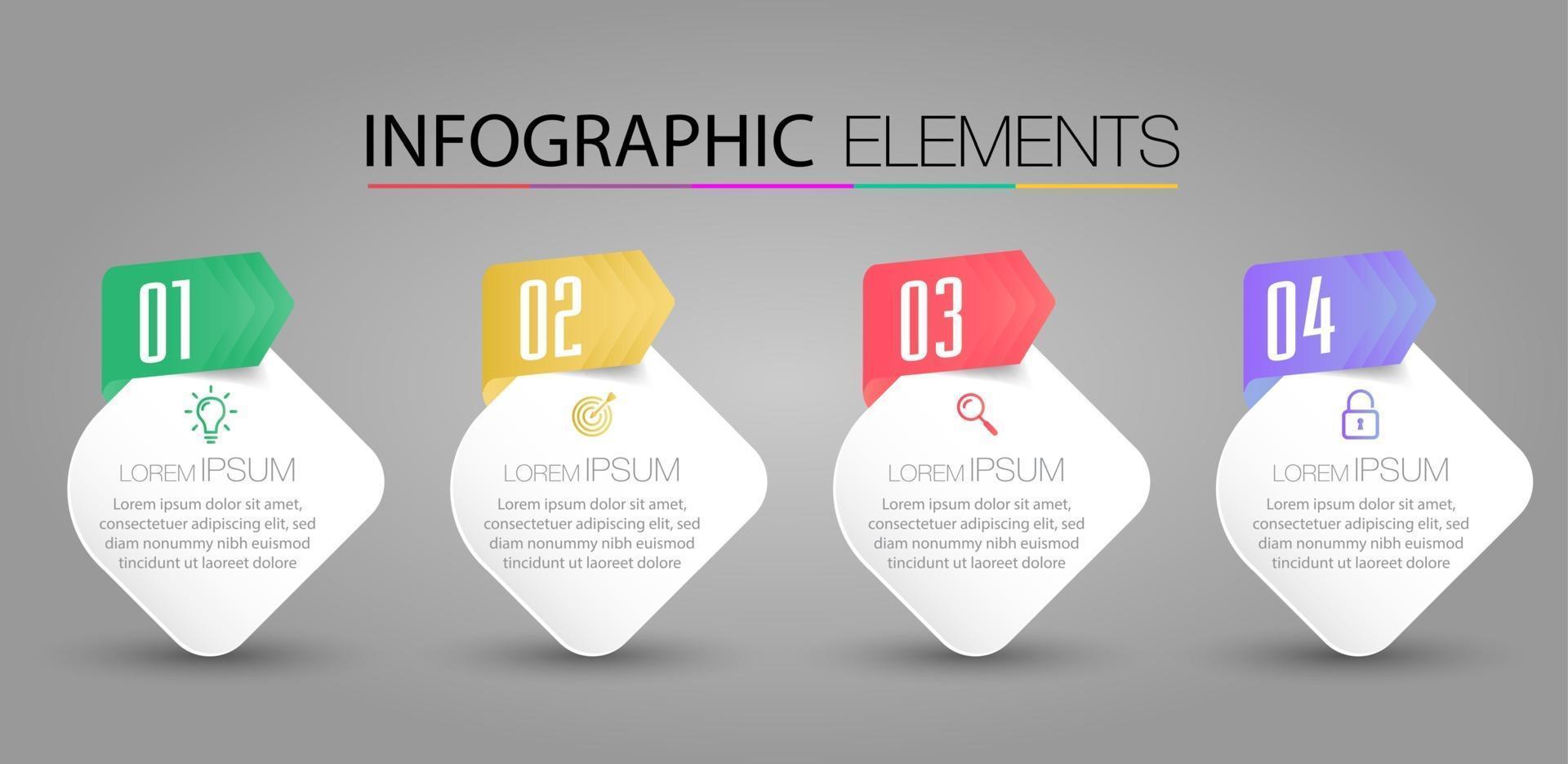 modern text box template, infographics banner vector