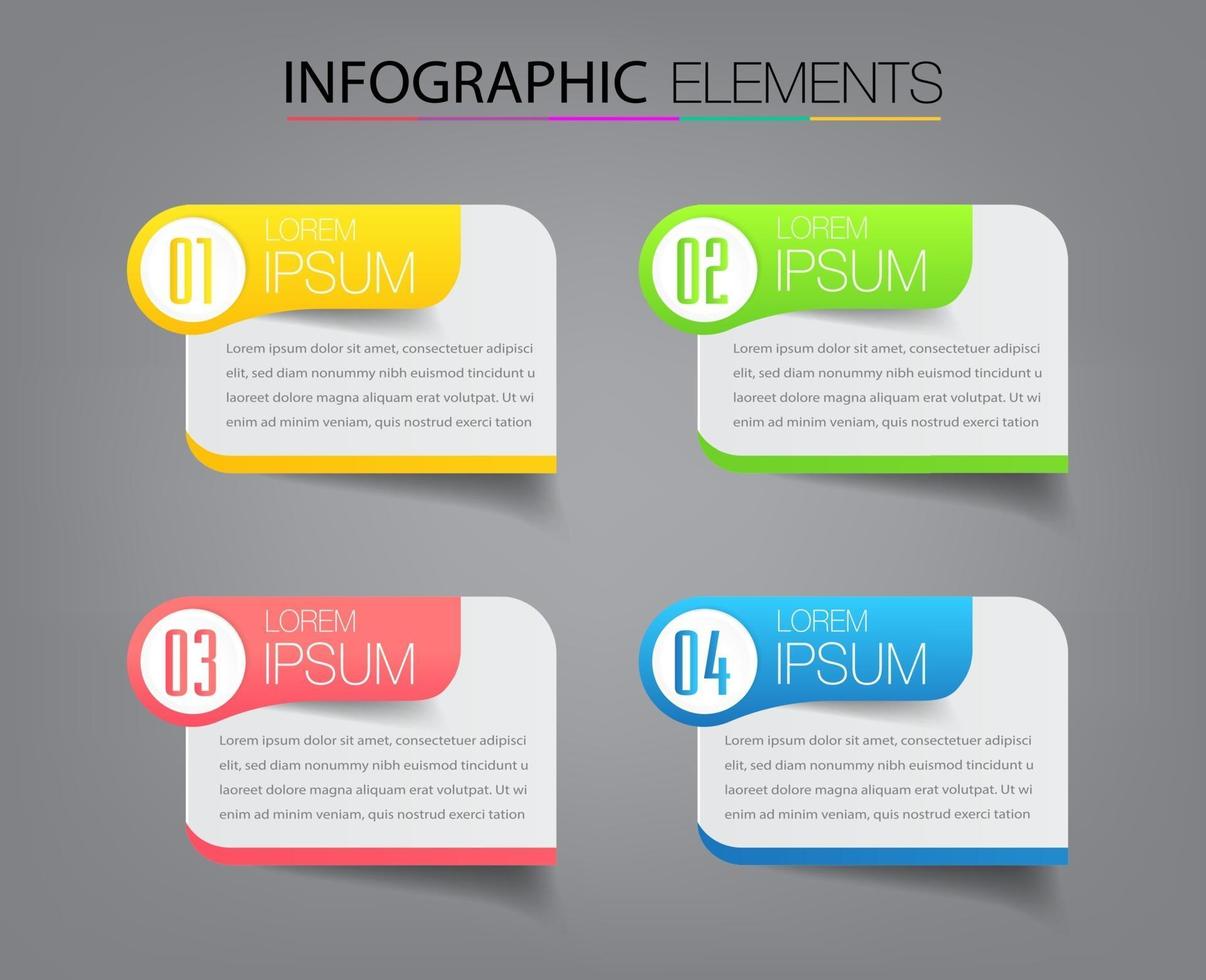 modern text box template, infographics banner vector