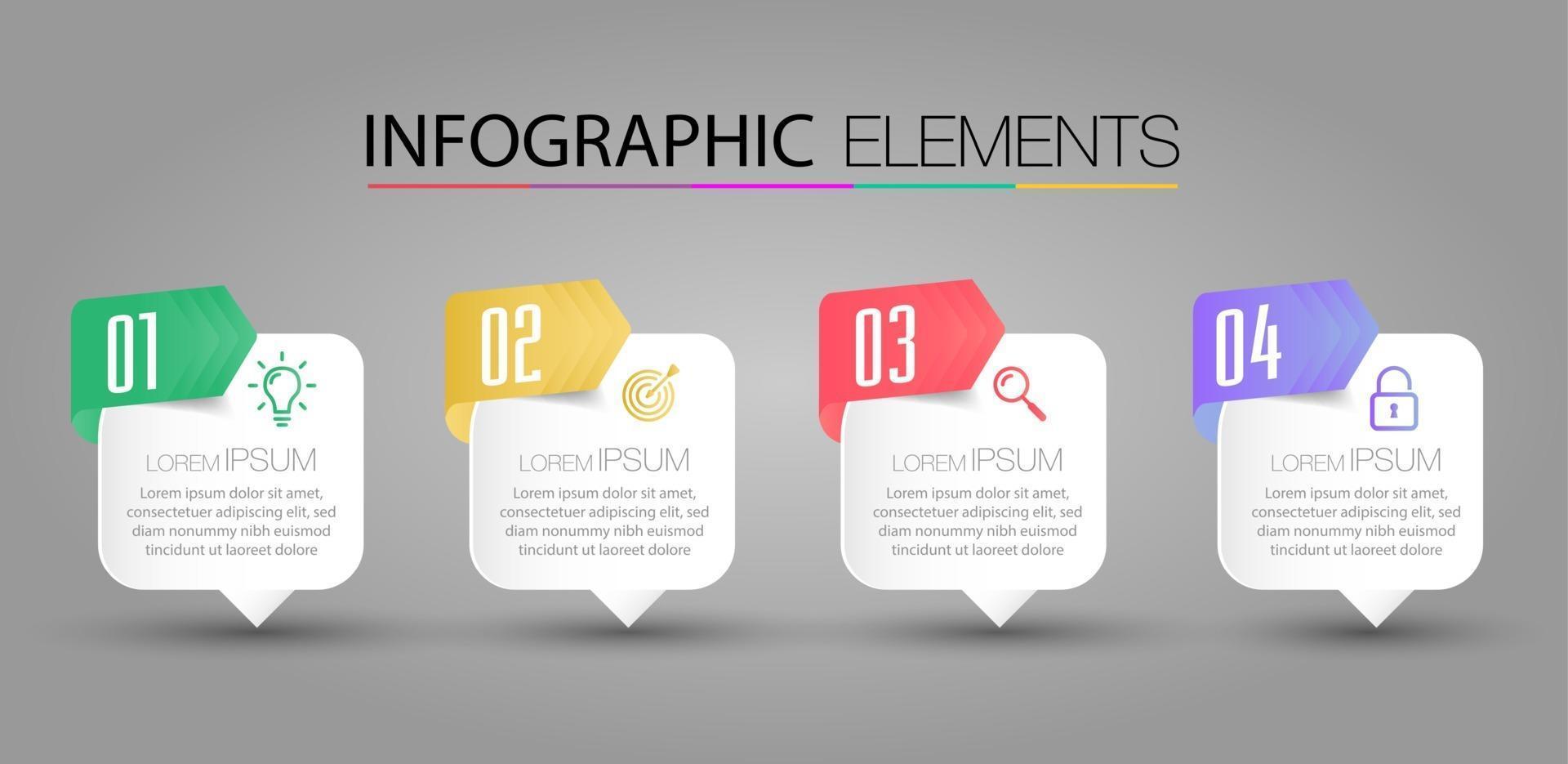 modern text box template, infographics banner vector