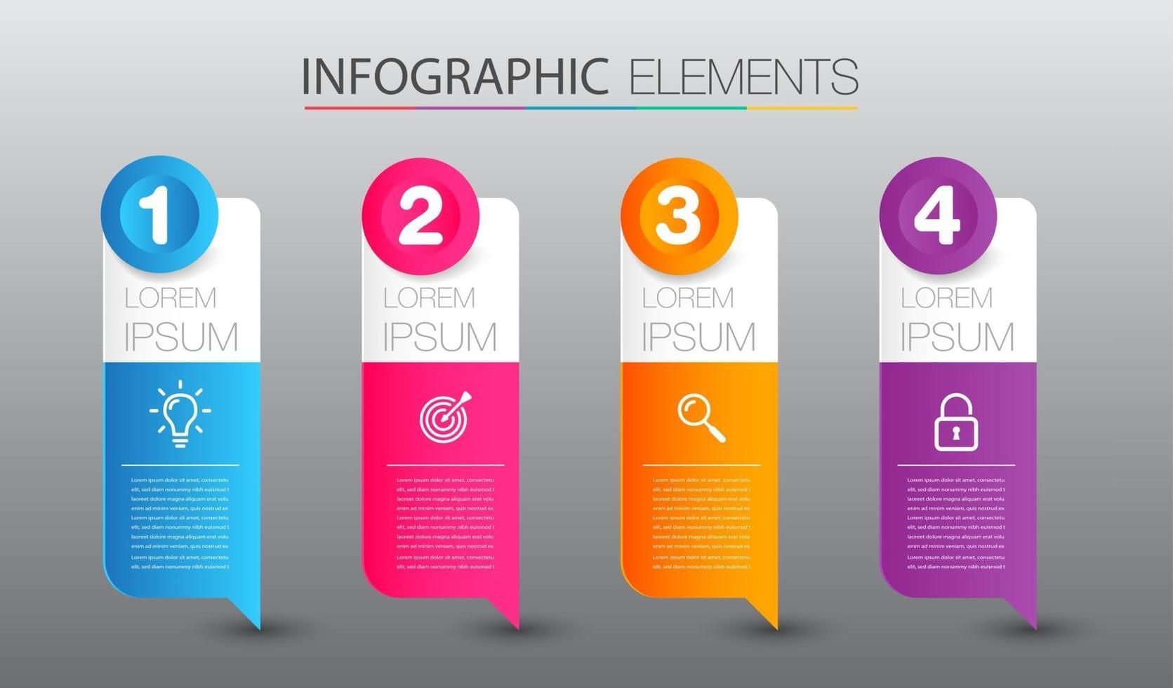 modern text box template, infographics banner vector