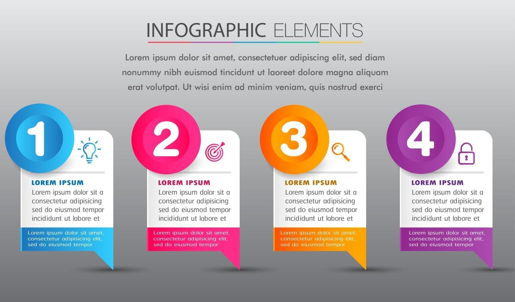 modern text box template, infographics banner vector