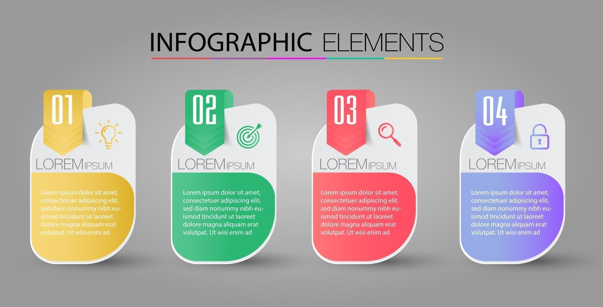 modern text box template, infographics banner vector