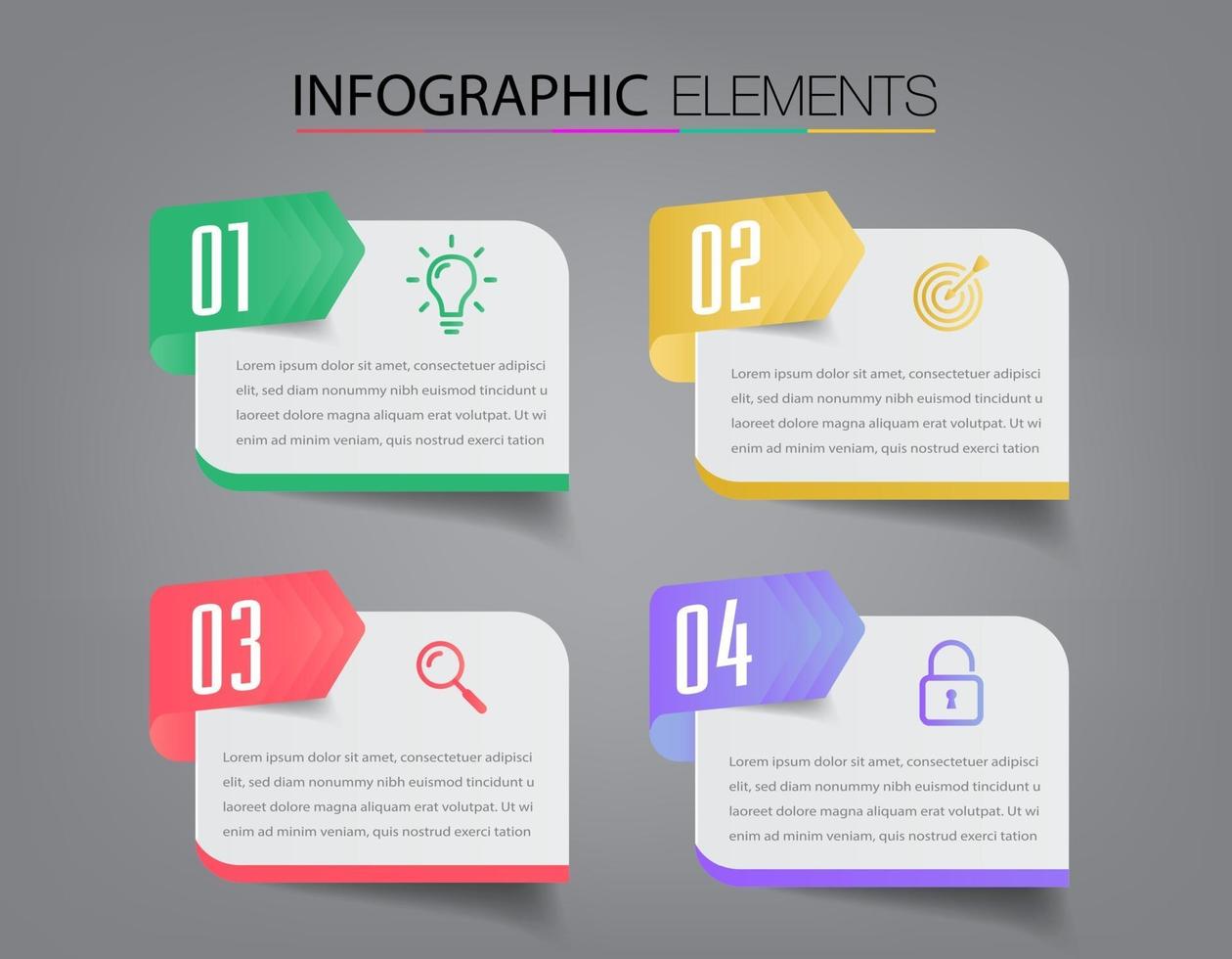 modern text box template, infographics banner vector