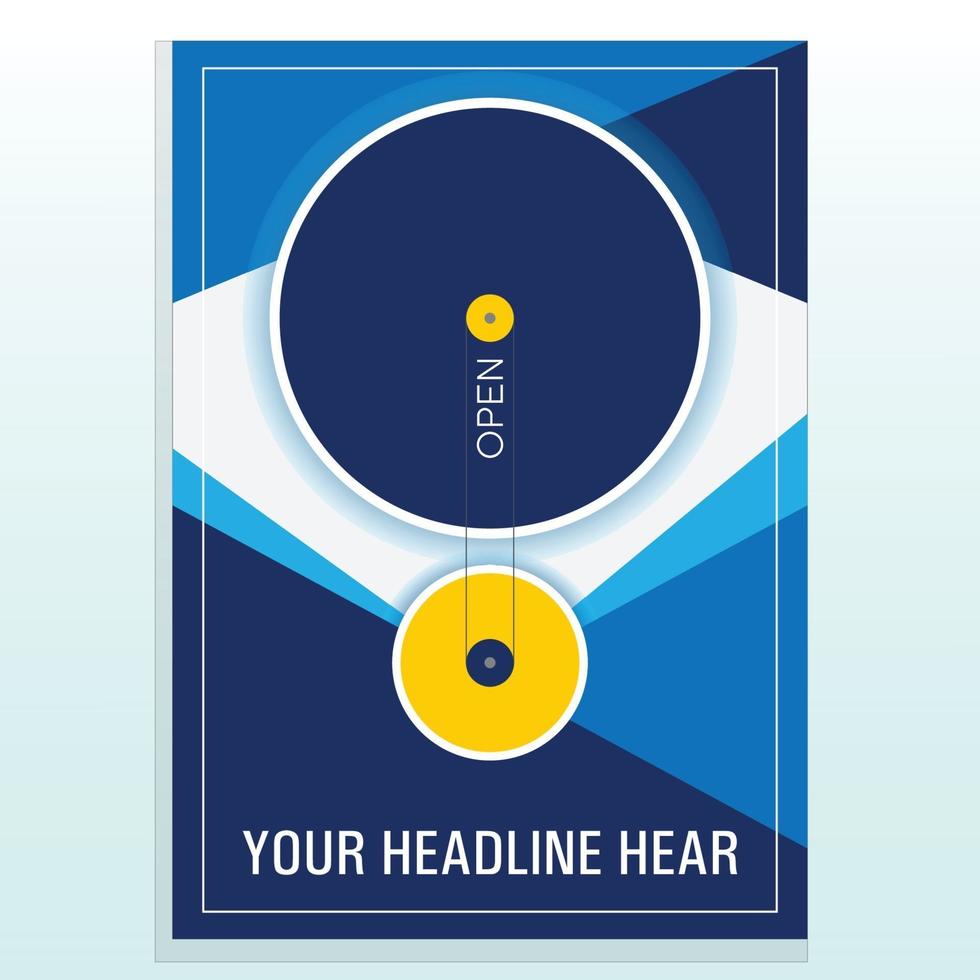 Abstract Blue theme card with frame place for Headline vector
