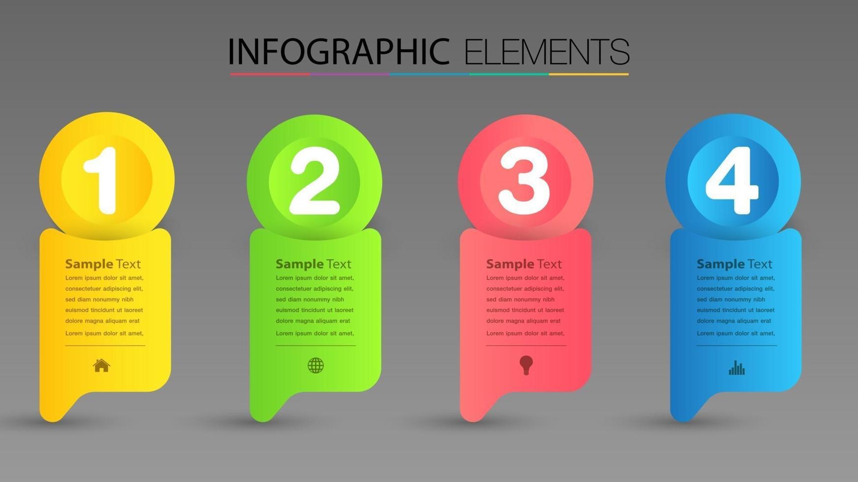 modern text box template, infographics banner vector
