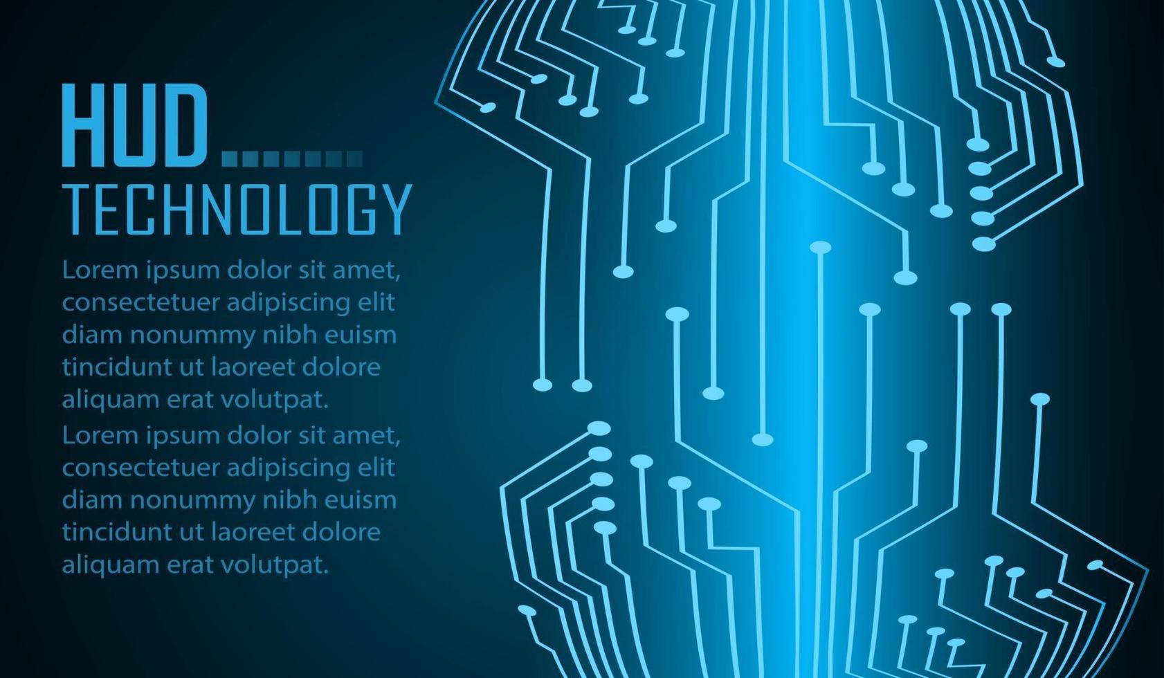 Fondo de concepto de tecnología futura de circuito cibernético de texto vector