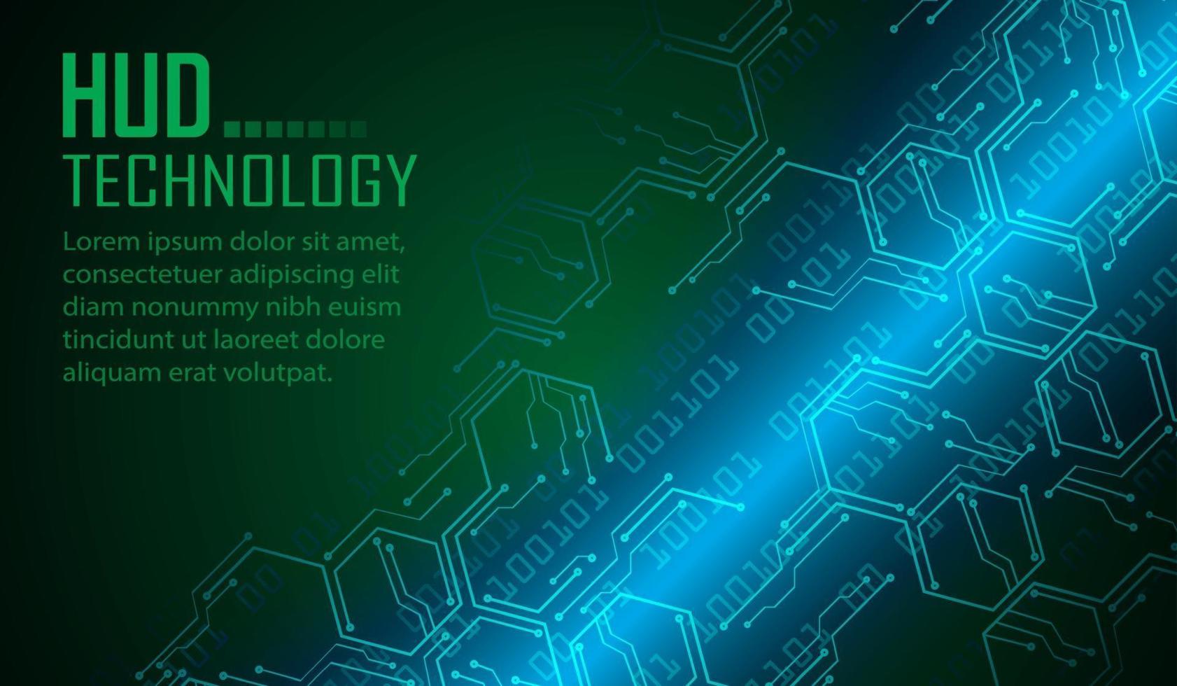 Fondo de concepto de tecnología futura de circuito cibernético de texto vector