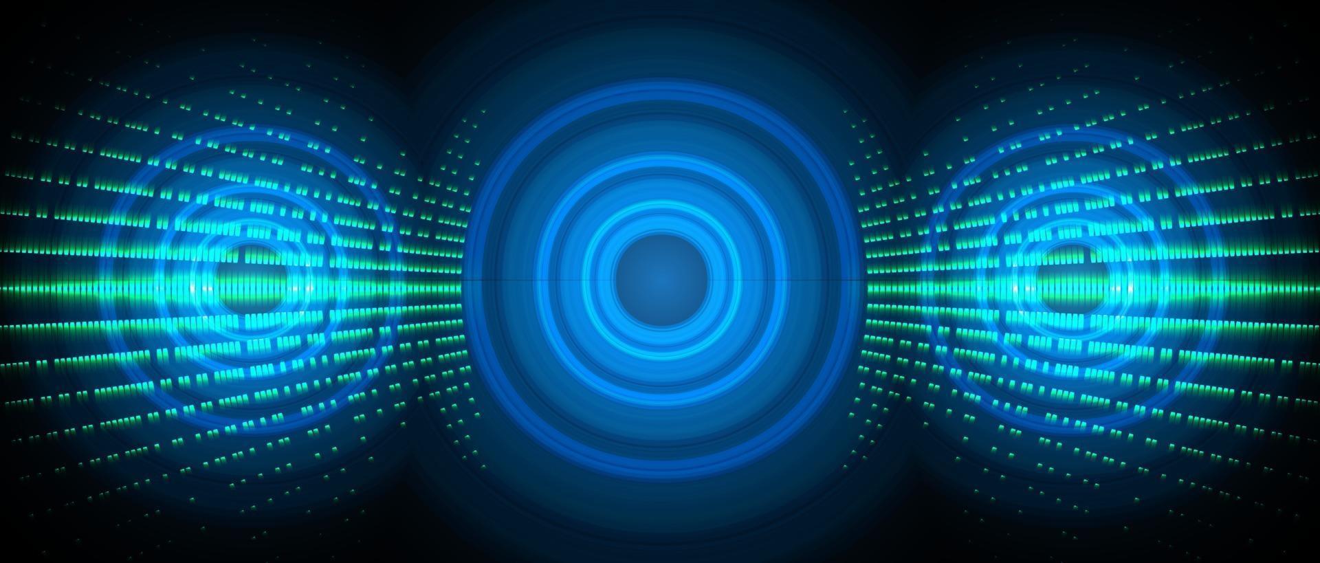Sound waves oscillating dark light vector