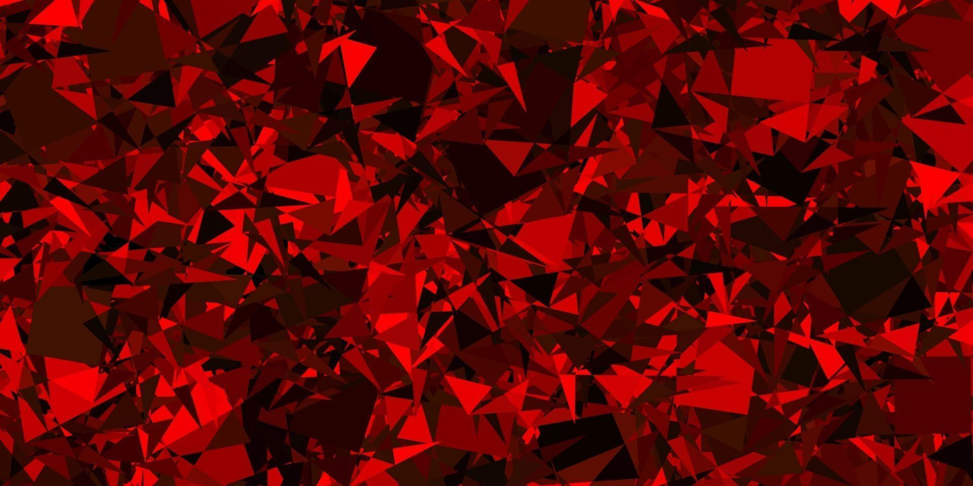 Dark Green, Red vector background with triangles.