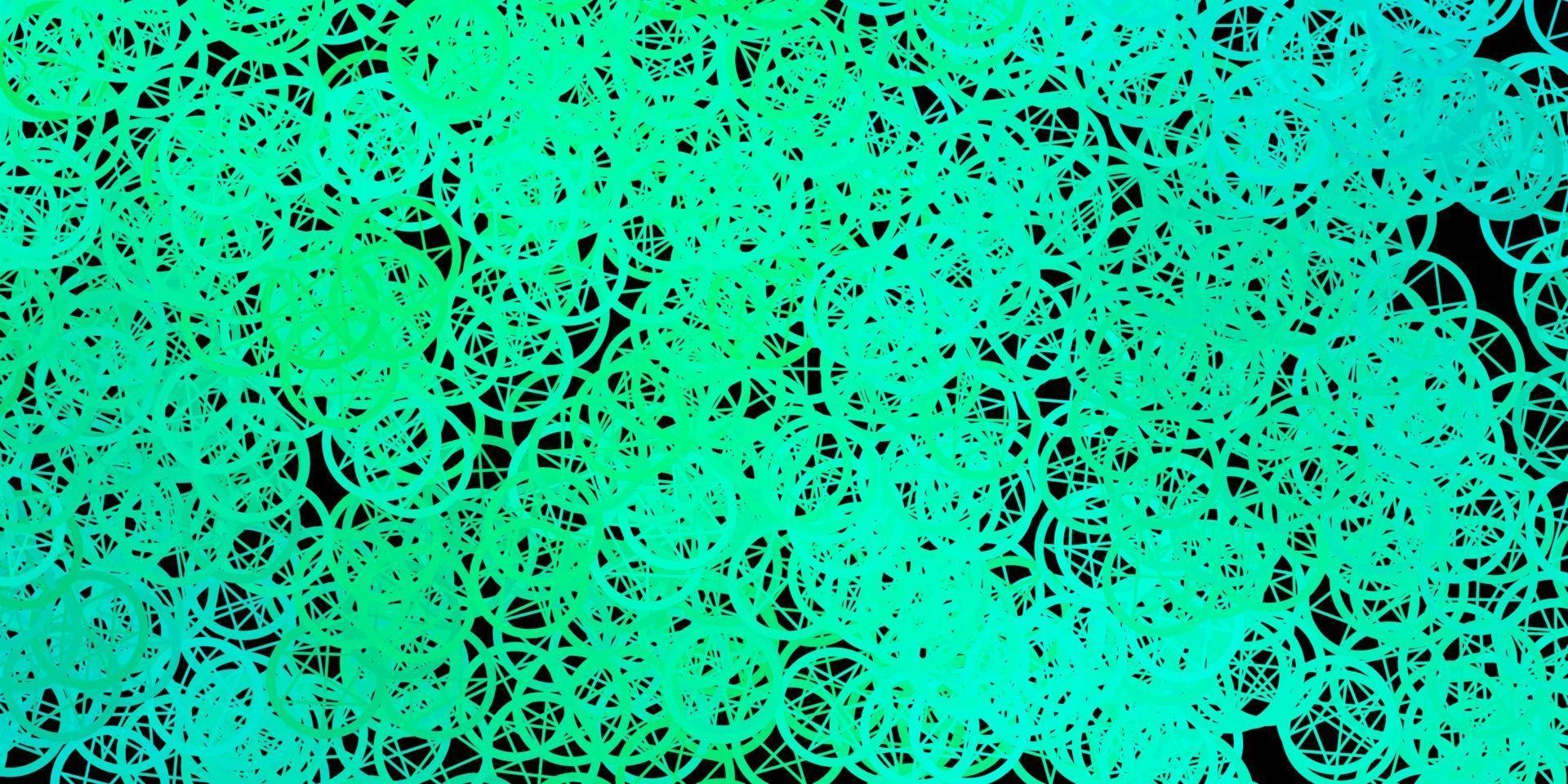 Dark Green vector background with occult symbols.