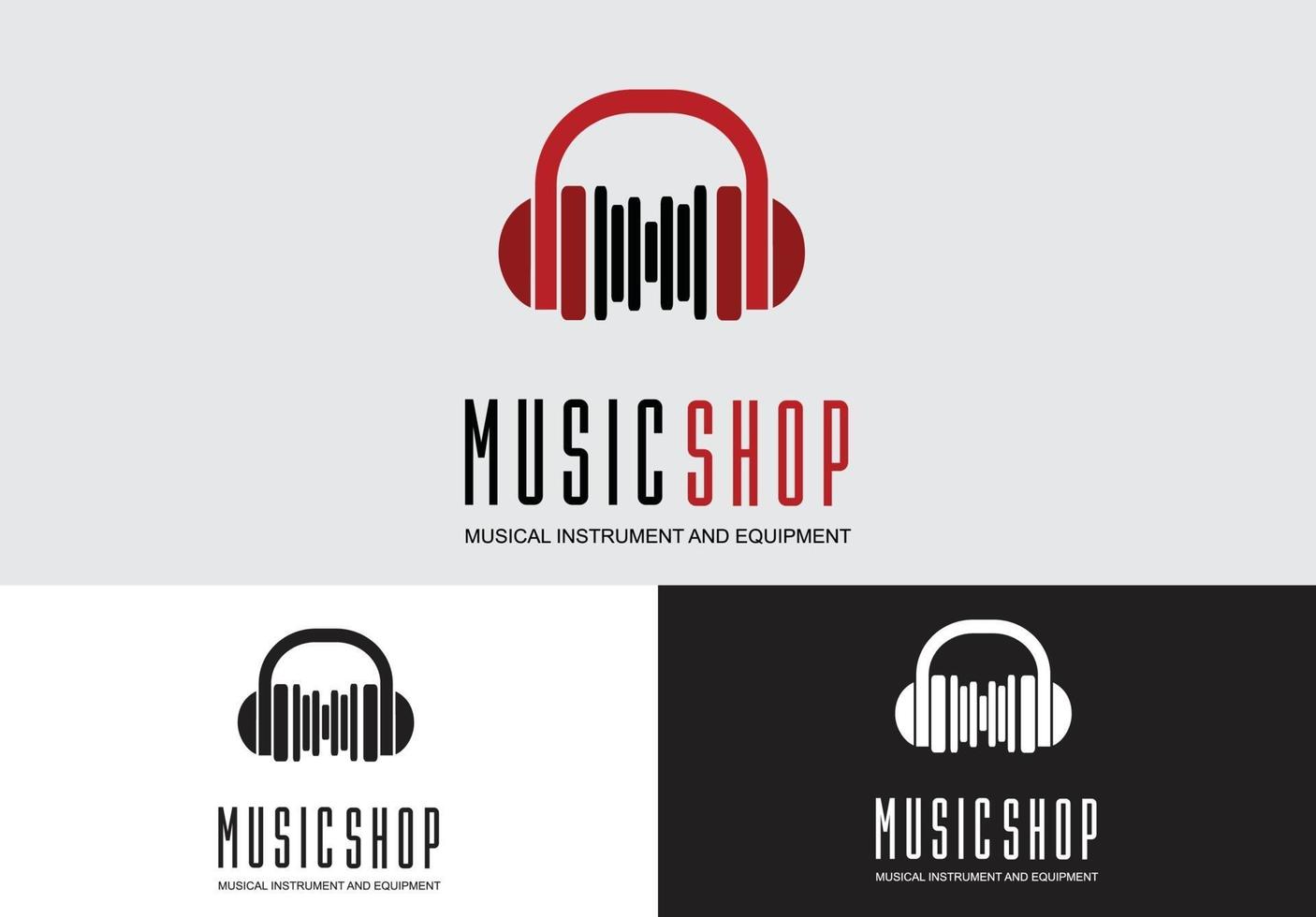 music shop logo concept vector