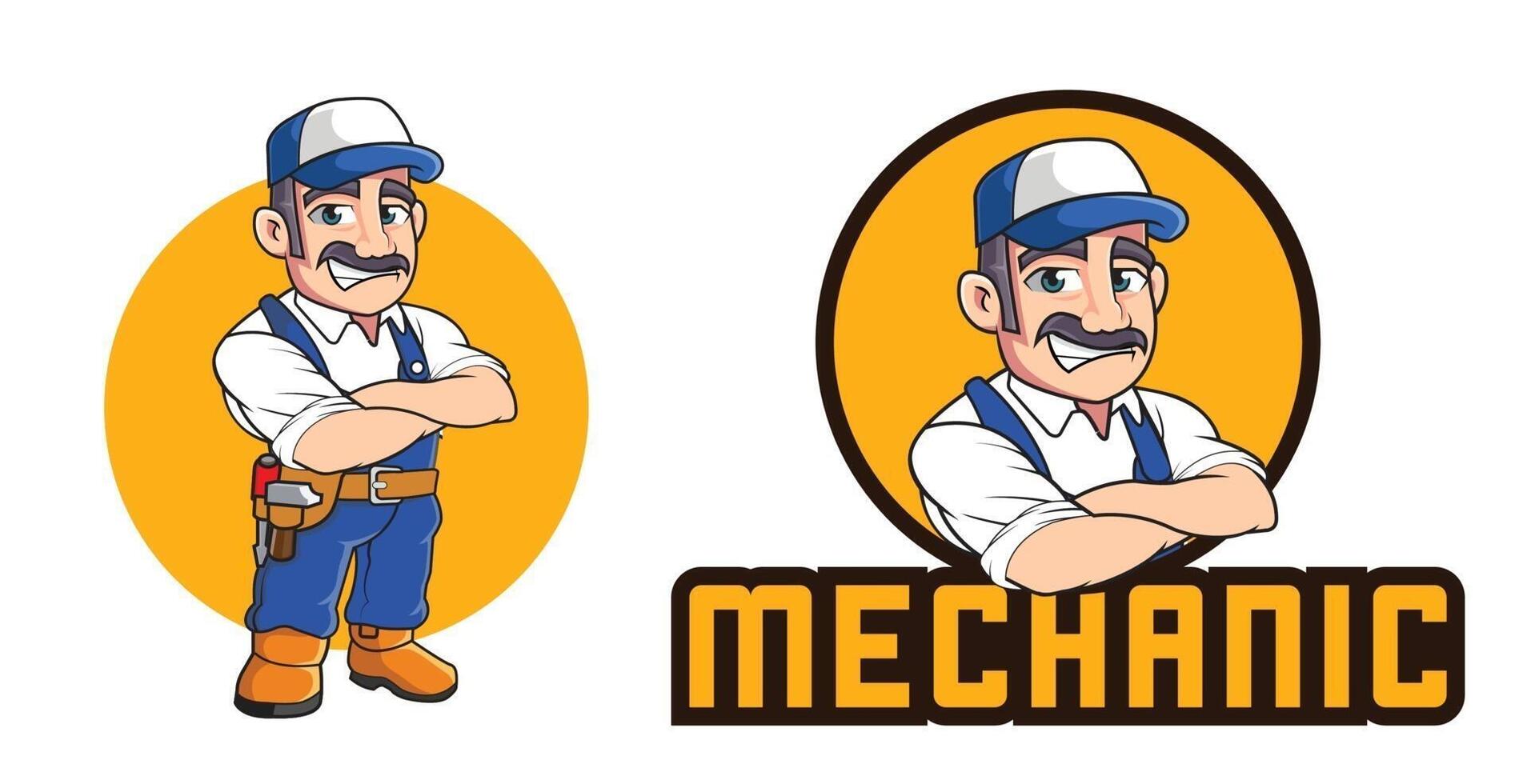 mechanic mascot logo template vector