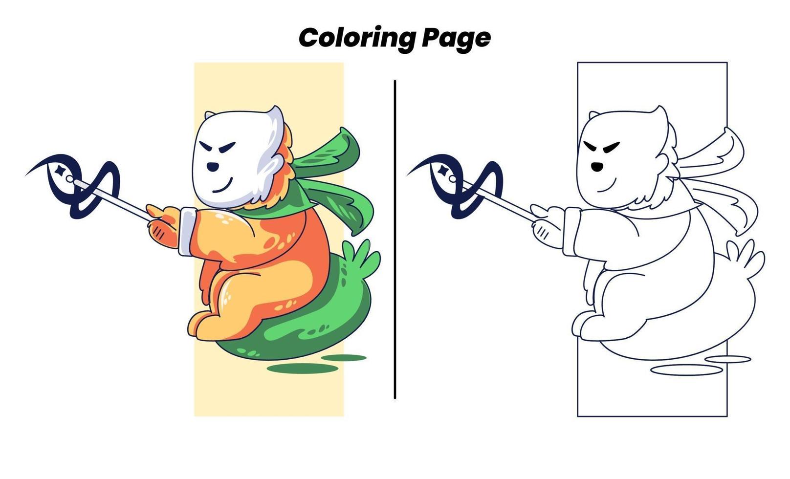 monkey hero with coloring pages vector