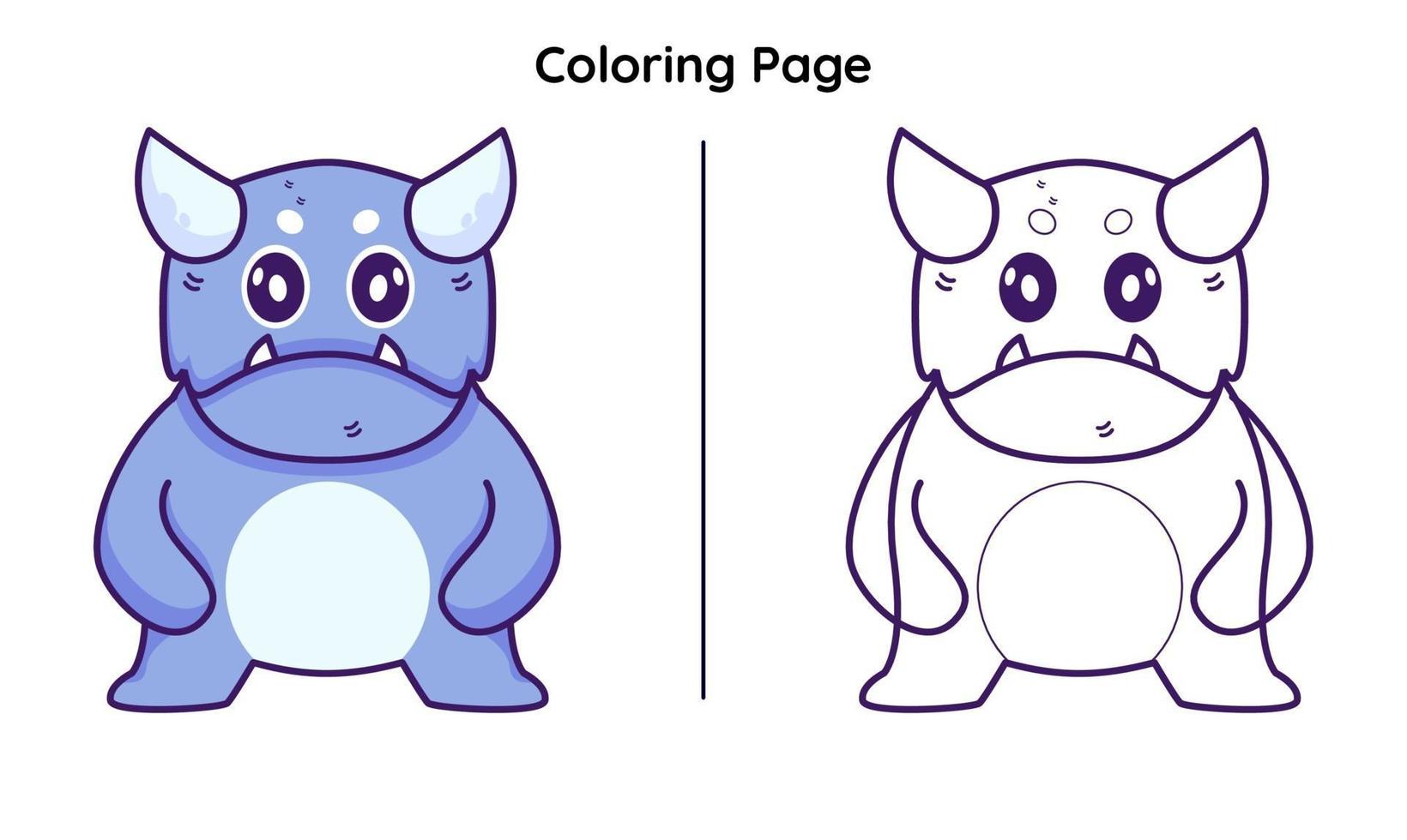 monstruo con página para colorear vector