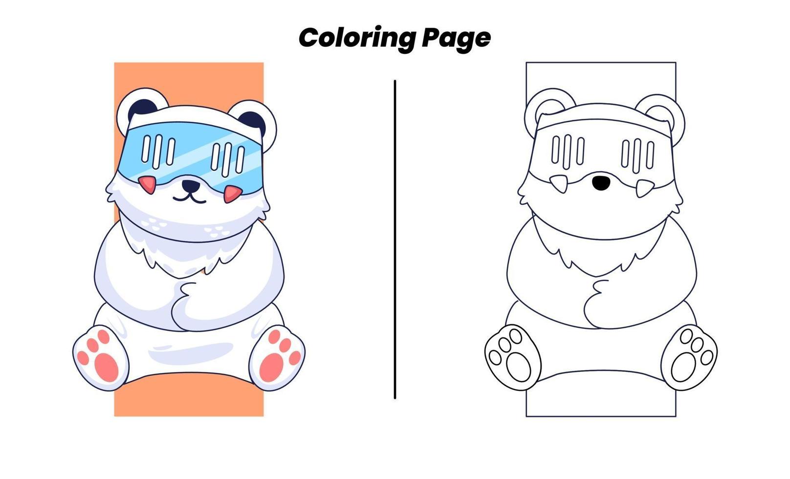 lindo gato con páginas para colorear vector