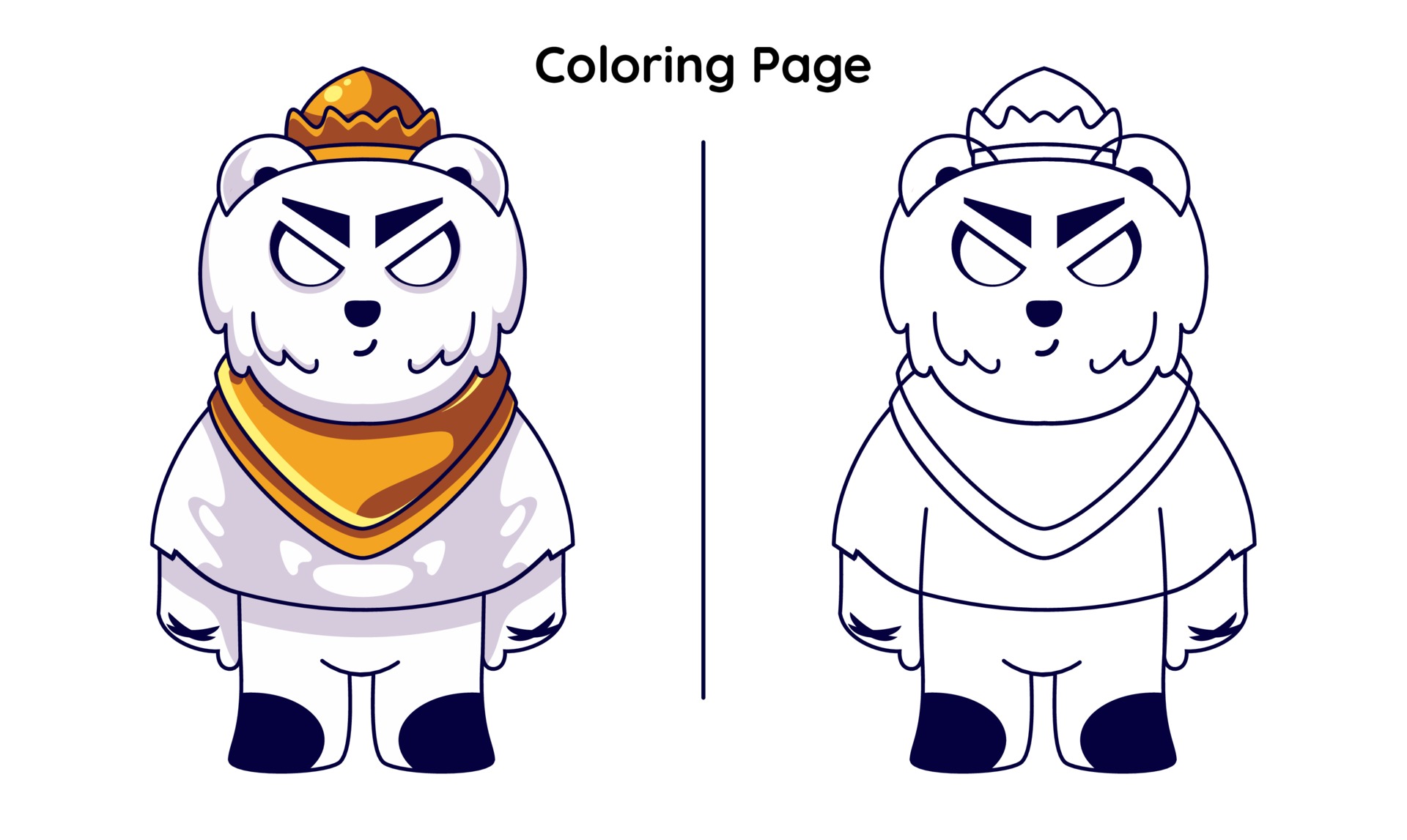 cat king with coloring pages 3130285 Vector Art at Vecteezy