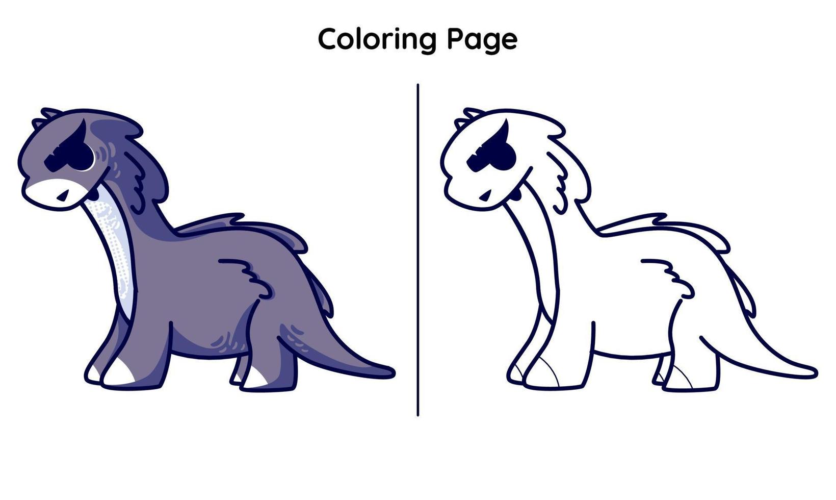 cute dinosaurs with coloring pages vector