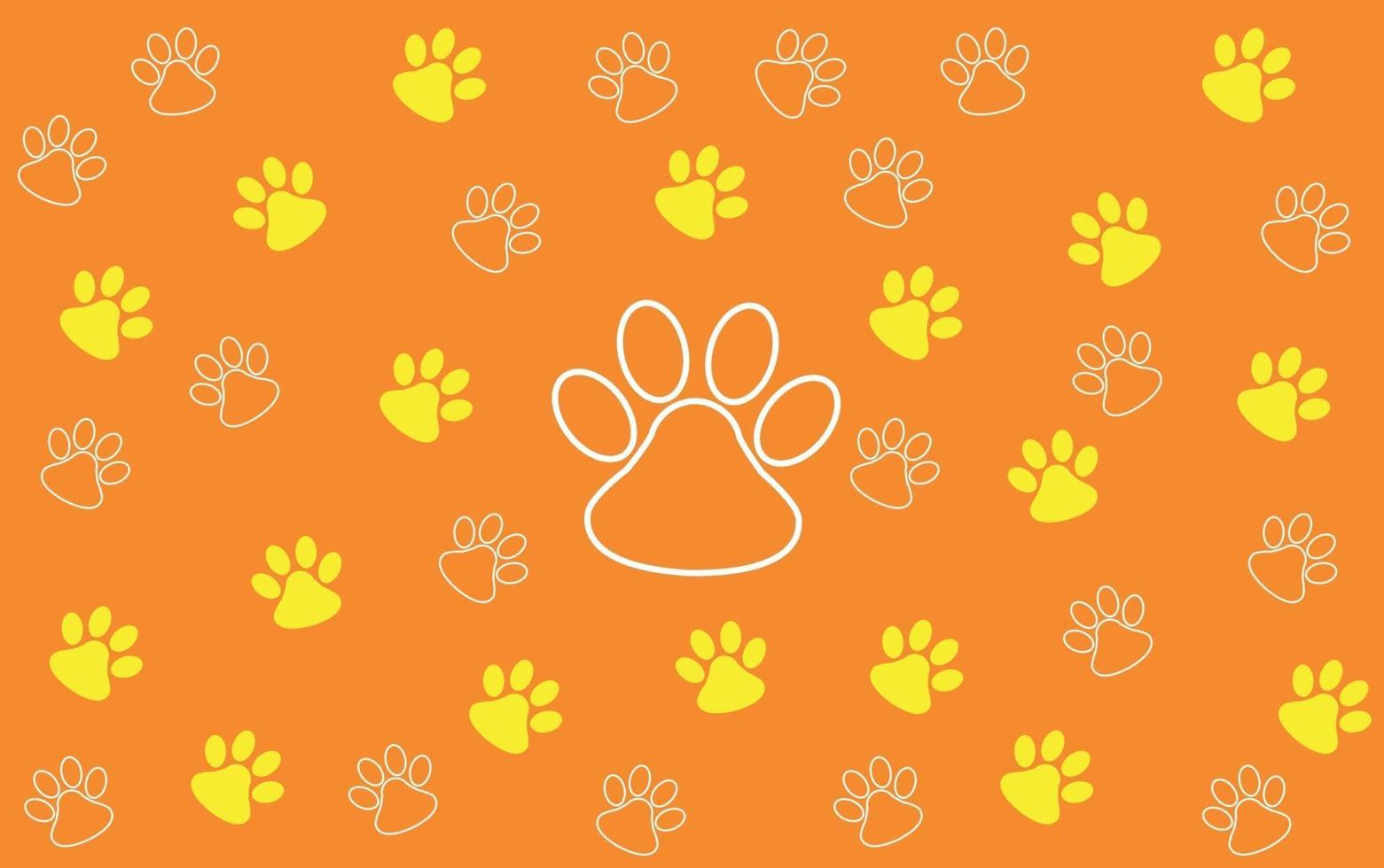 Dog and cat paw pattern background vector