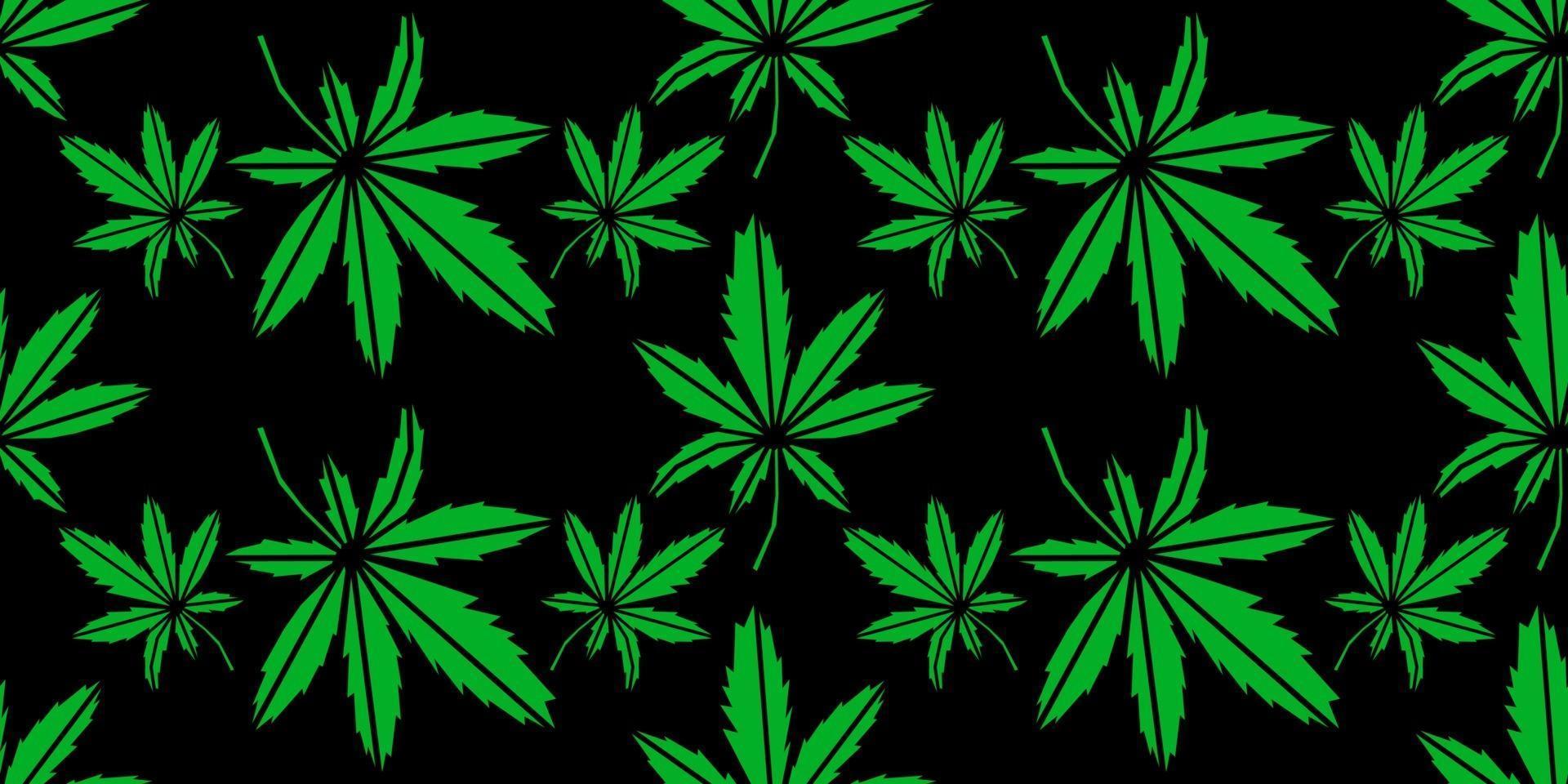 cannabis leaf seamless pattern colored vector