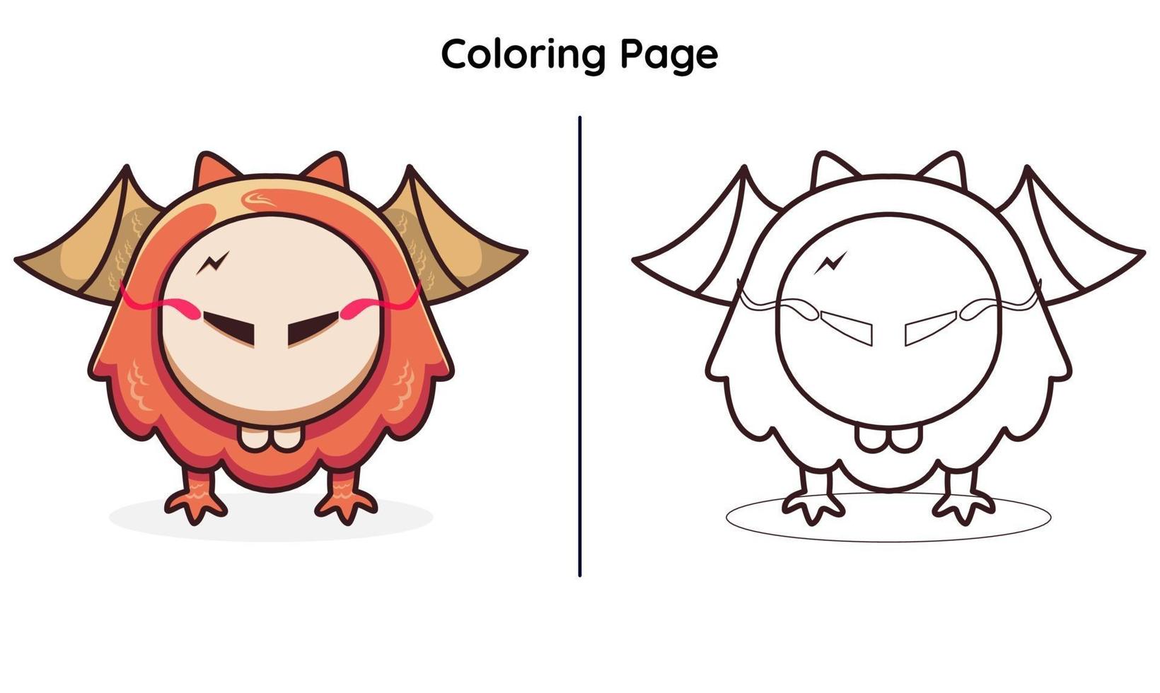 Cute owl With coloring page vector