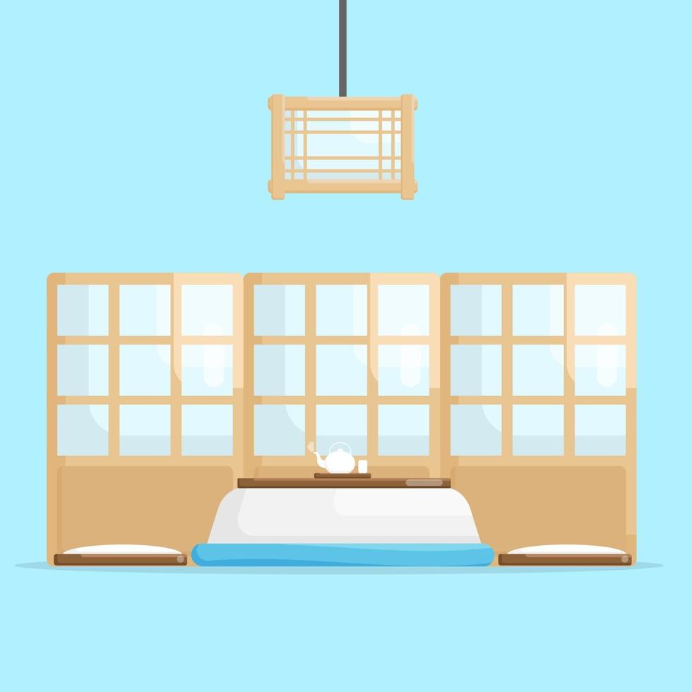 Ilustración de vector de habitación japonesa interior