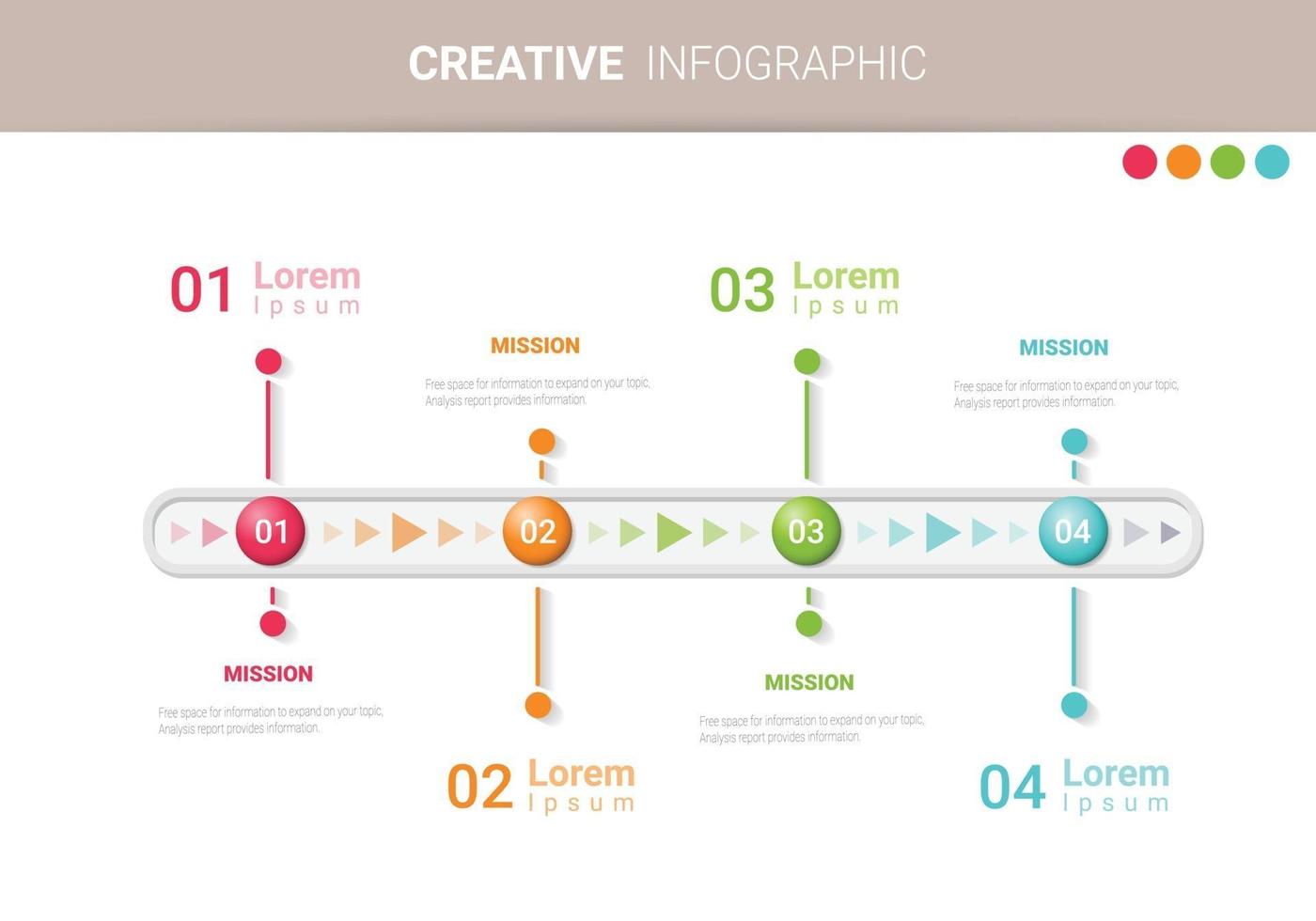 Presentación plantilla de infografía empresarial con 4 opciones. vector