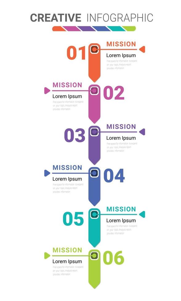 infographic template with 6 options vector
