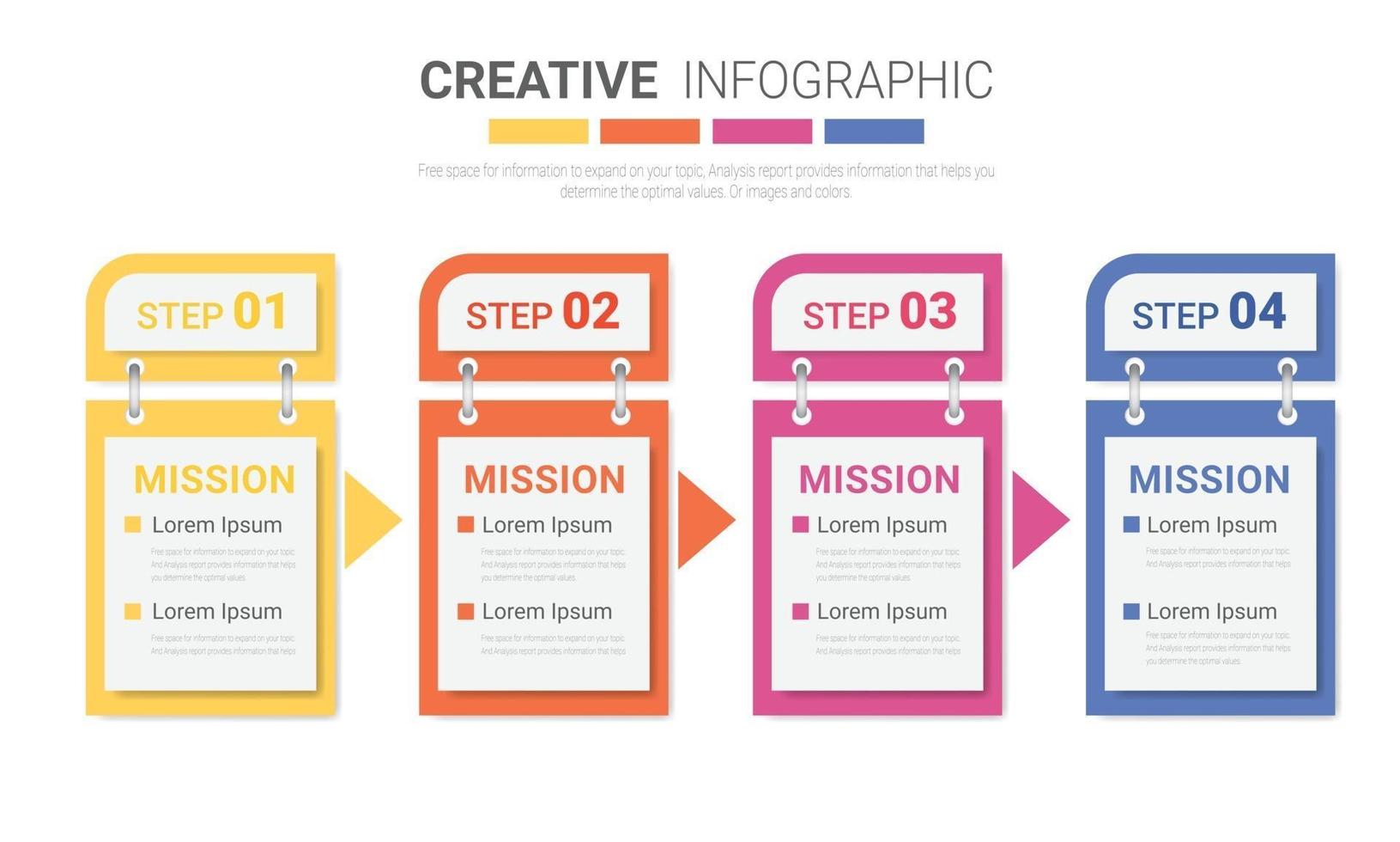 Infographics layout with 4 steps vector