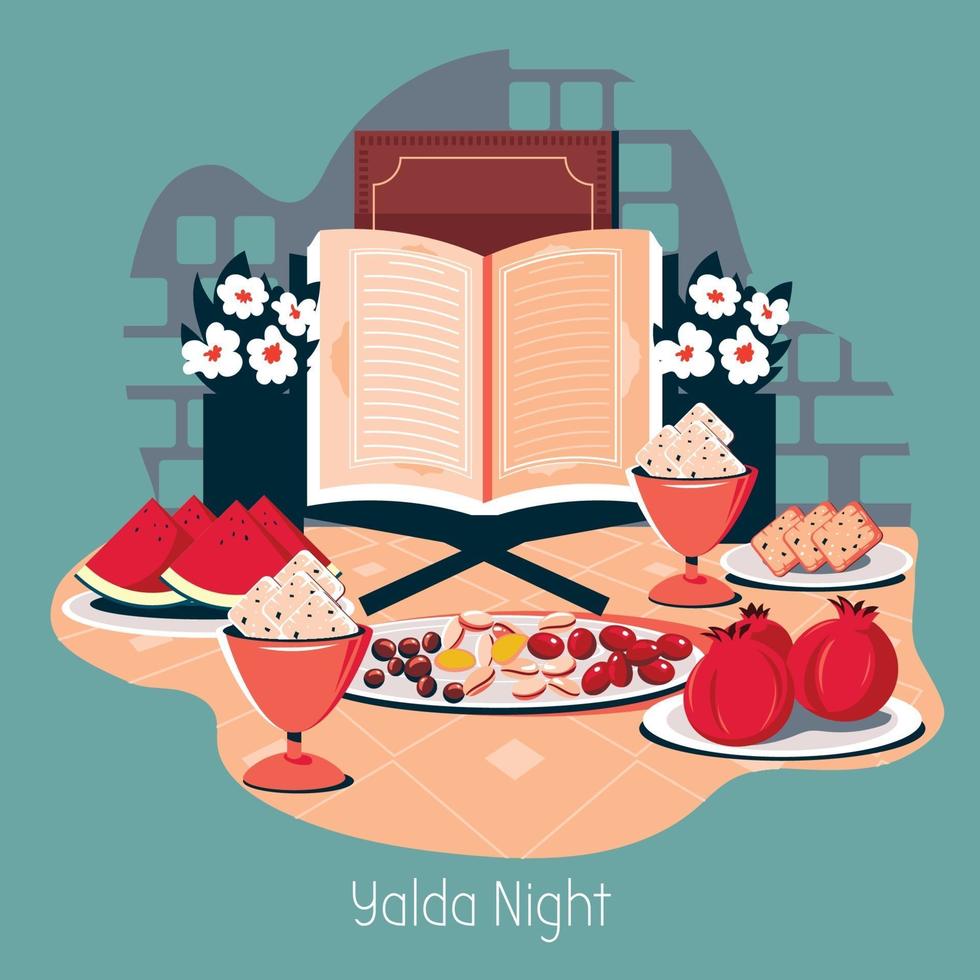 Happy Yalda Night Festival Concept vector