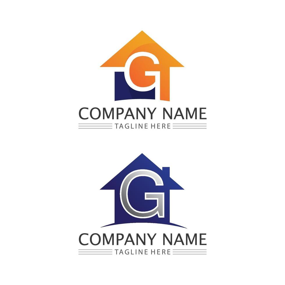 Real estate and home G logo buildings vector logo icons template