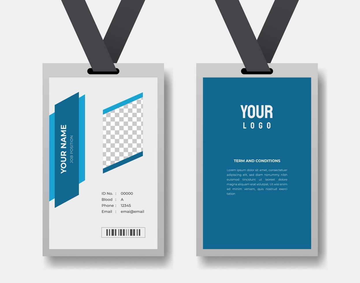 minimalist id cards template with abstract design  for company stuff vector