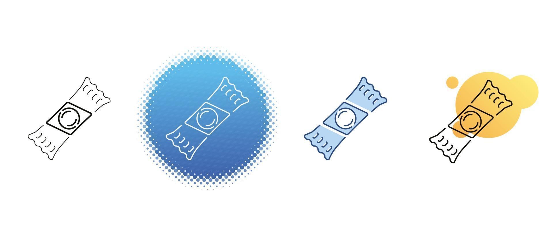 This is a set of contour and color icons of a pack of spaghetti vector
