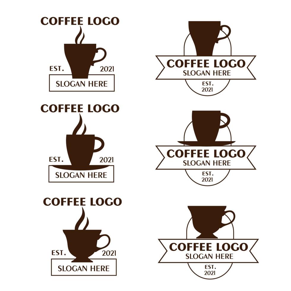 colección de logos de café en color marrón vector