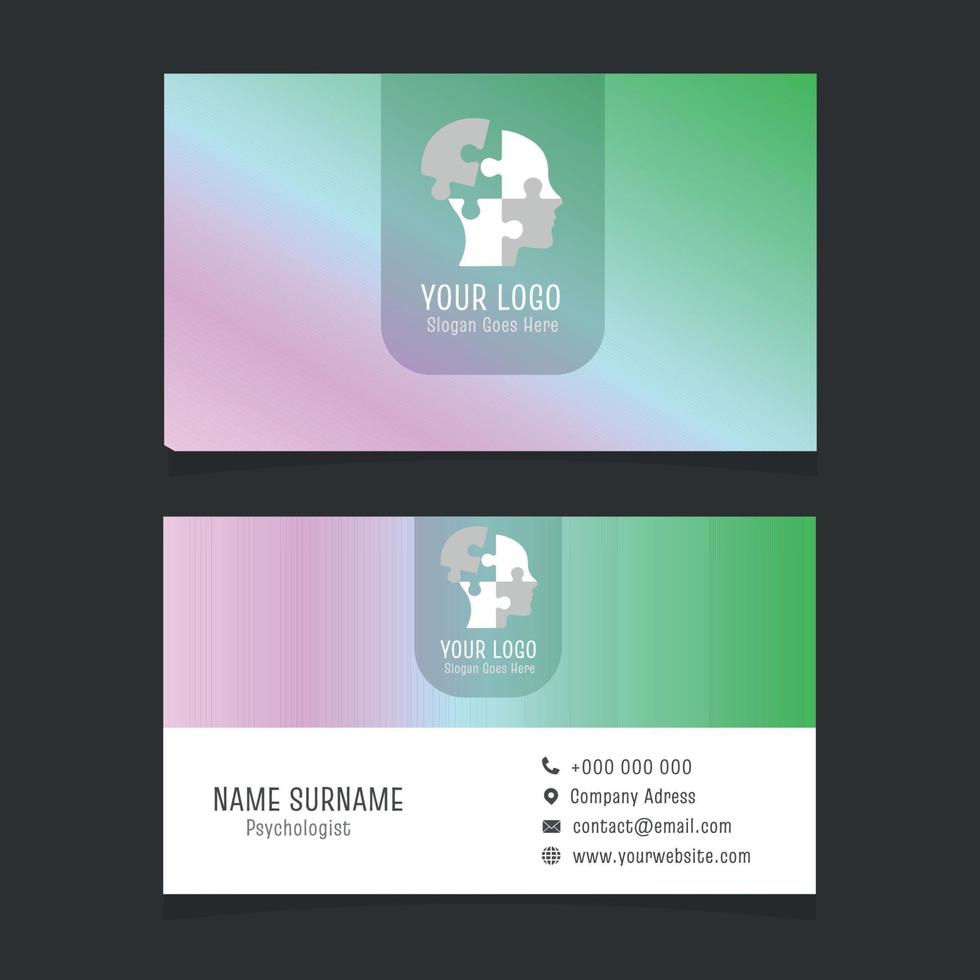 Abstract psychologist business card vector