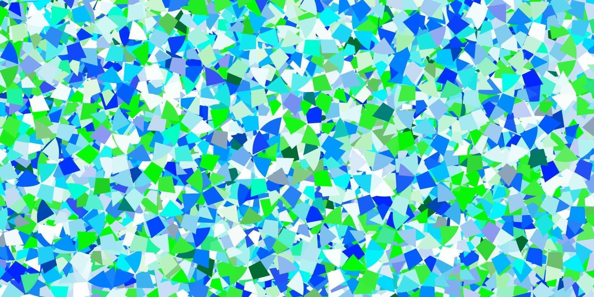 Light blue vector template with crystals, triangles.