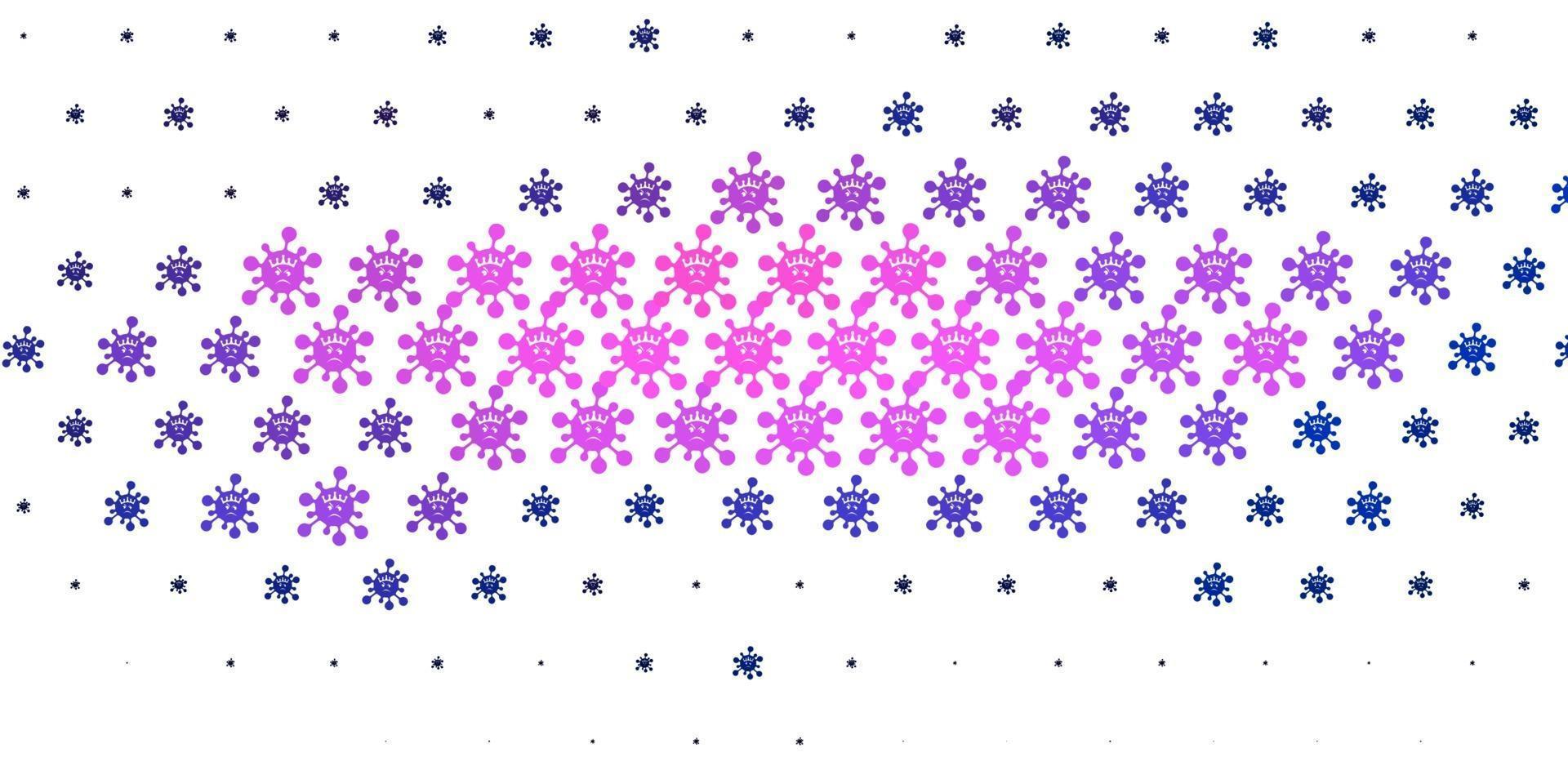 Light Pink, Blue vector pattern with coronavirus elements.