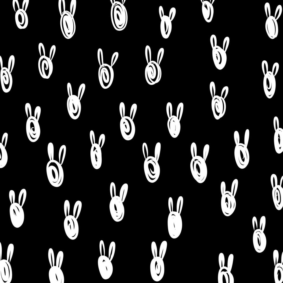 Happy easter hand drawn bunny rabbit pattern vector illustration