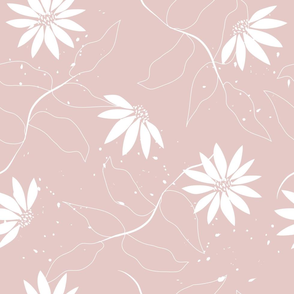 Abstract floral surface pattern seamless on pink background vector